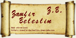 Zamfir Beleslin vizit kartica
